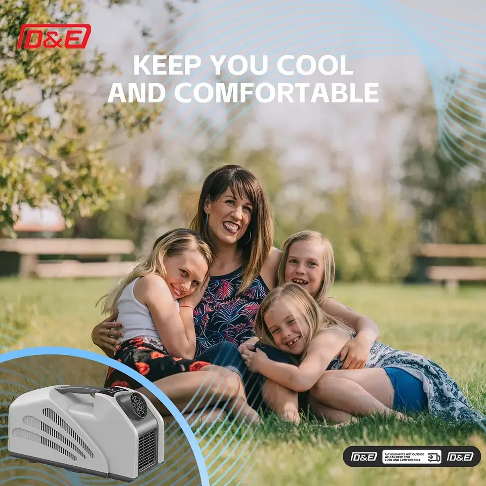 مكيف هواء صغير محمول للتخييم في الهواء الطلق تيار مستمر 24 فولت تيار متردد 100-240 فولت لاستخدام منزل التنفيس #6