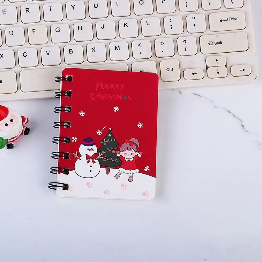 Creative Loose-leaf Christmas Coil Notepad Cute Cartoon Mini Notebook Thickened Side-flip Coil Book Students