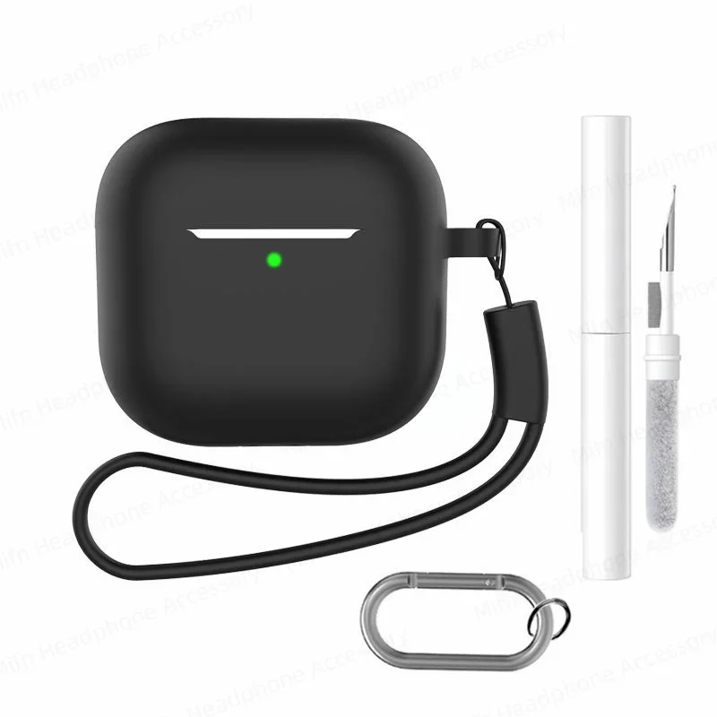 

Чехол для AirPods 4 2024 pro 2, силиконовый защитный чехол из мягкой кожи с комплектом очистителя/ремешком для AirPods 3, чехол 4-го поколения для женщин