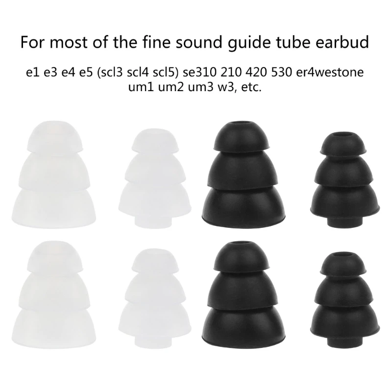 

CS1W Silicone Earbud Tips Replacement for Shure E3C E3G E4C E5C Earbuds,S / L 2 Size