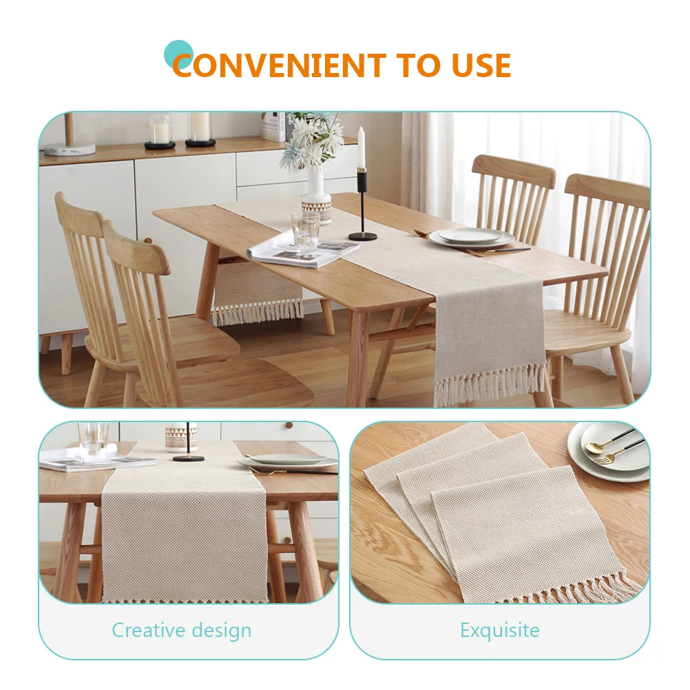 

Cotton Table Tassel Tablecloth Decoration Tassel Tablecloth Home Decor Nordic Foldable Storage Use Table Adornment