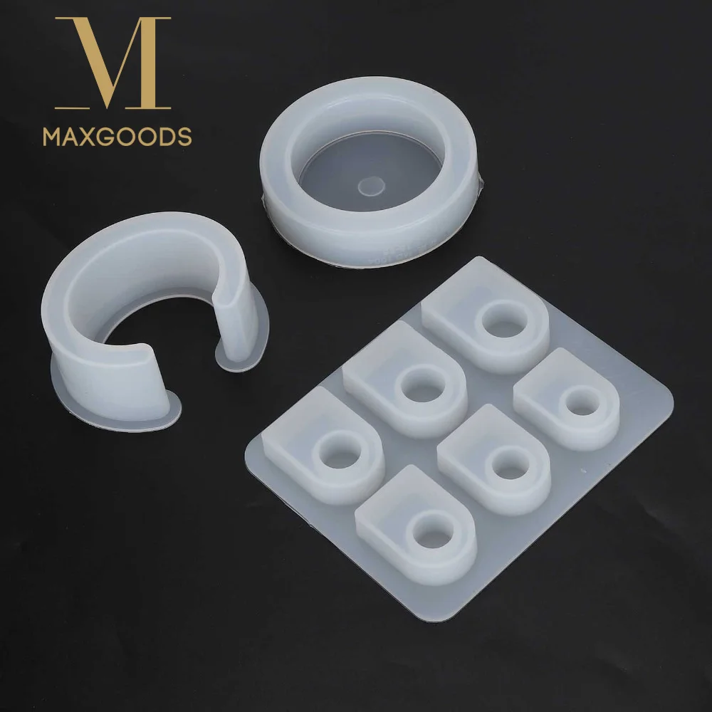3pcs Resin Casting Molds White Silicone Mold Multiple Sizes Easy Demold C-Shaped Bracelet Mold Resin Silicone Mold Resin Casting