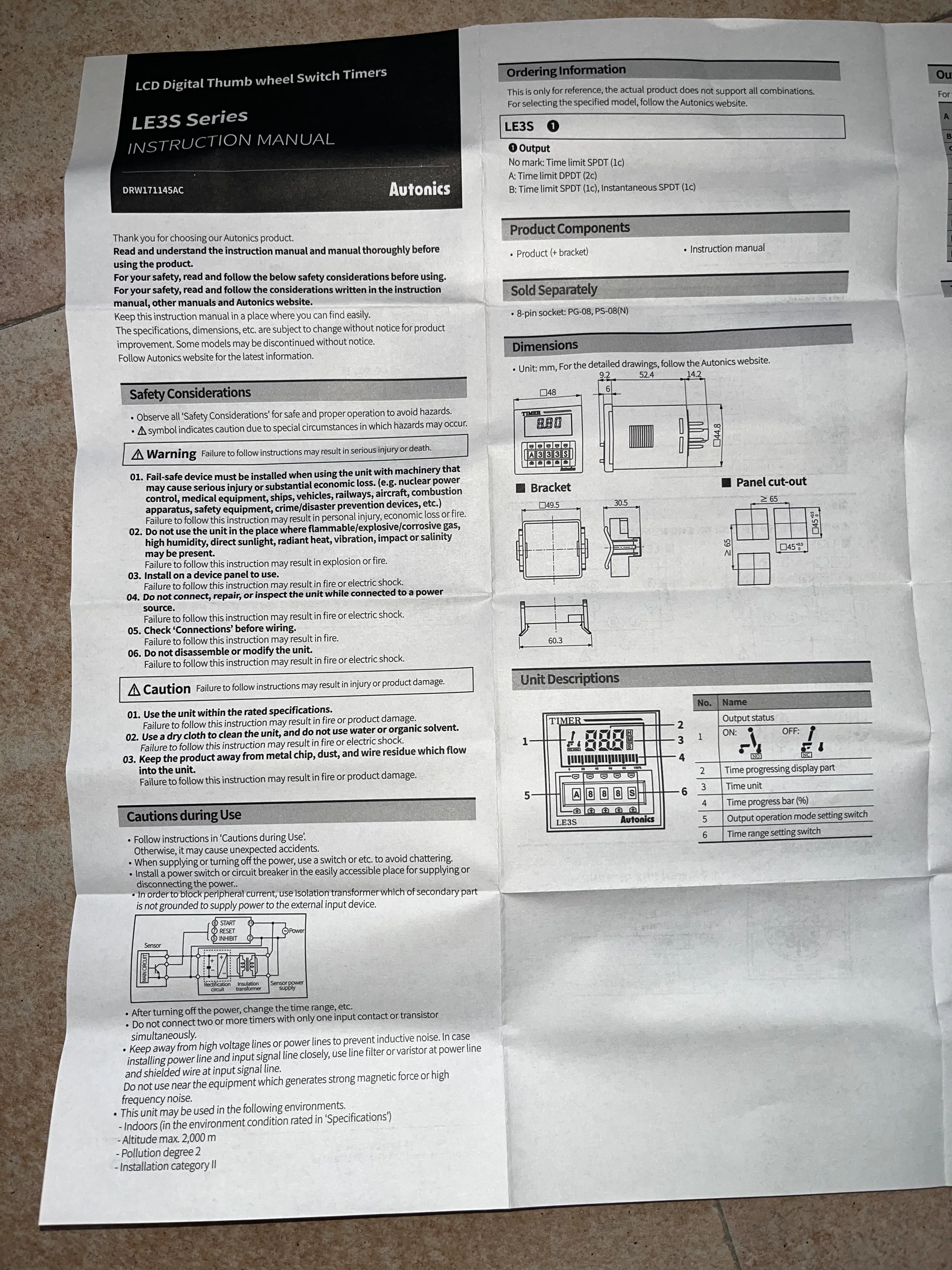 New original authentic LE3SA   Autonics timer