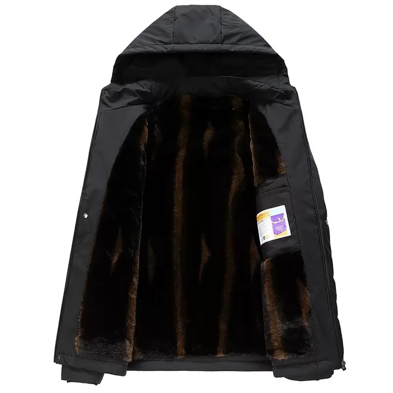 Осенне-зимняя модная тенденция для спорта на открытом воздухе, утолщенный теплый пуховик, мужская повседневная свободная ветрозащитная куртка с капюшоном больших размеров
