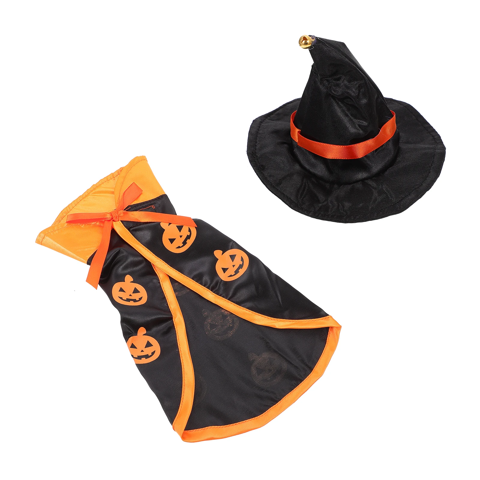 

Pet Cape Hat Set Dog Costumes for Halloween Pumpkin Cat Decorations Hats Puppy Cloth