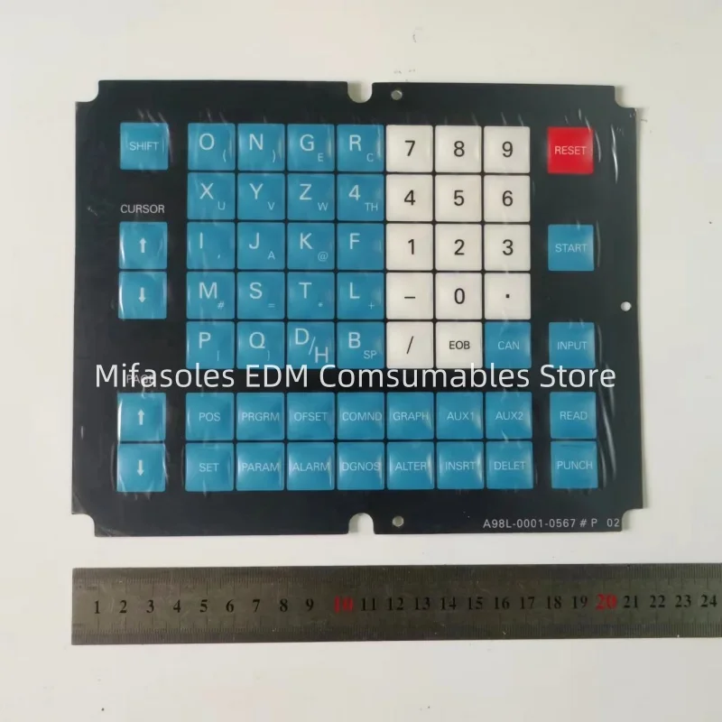 CNC 멤브레인 키패드 버튼 A98L-0001-0567 # Fanuc 기계 조작반용 P 버튼 필름 버튼 패널 보호 필름