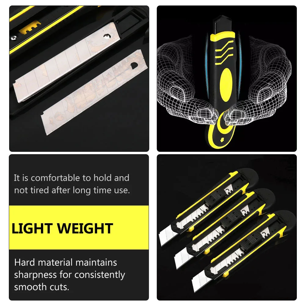 

3Pcs Comfortable Utility Cutter Lightweight Durable Art Cutter Practical for Office Warehouse Cutting Tools Utility Cutting Tool
