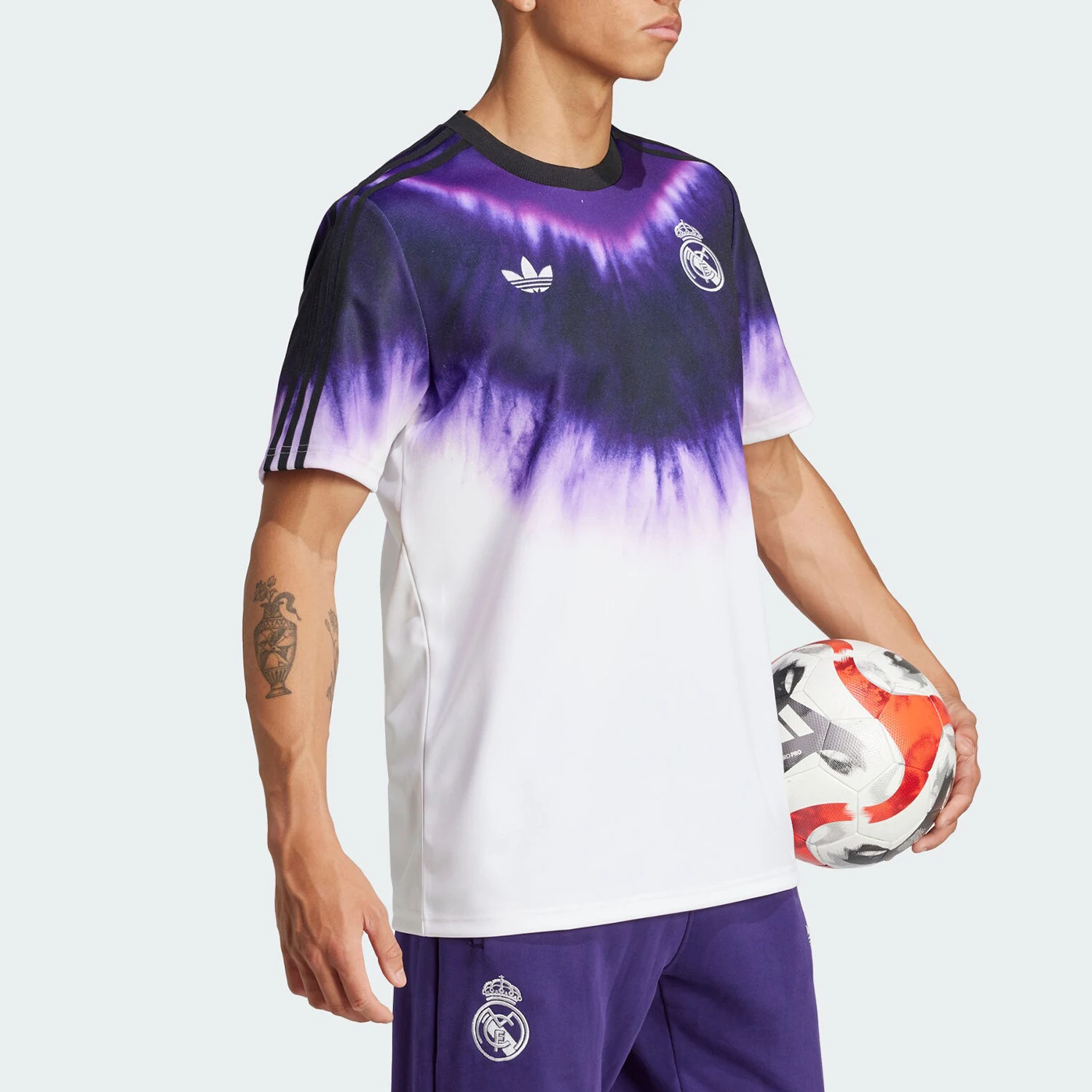 

Adidas genuine genuine Three Stripes Men's Tie-Dye Breathable Football Fashion Jersey JF2590