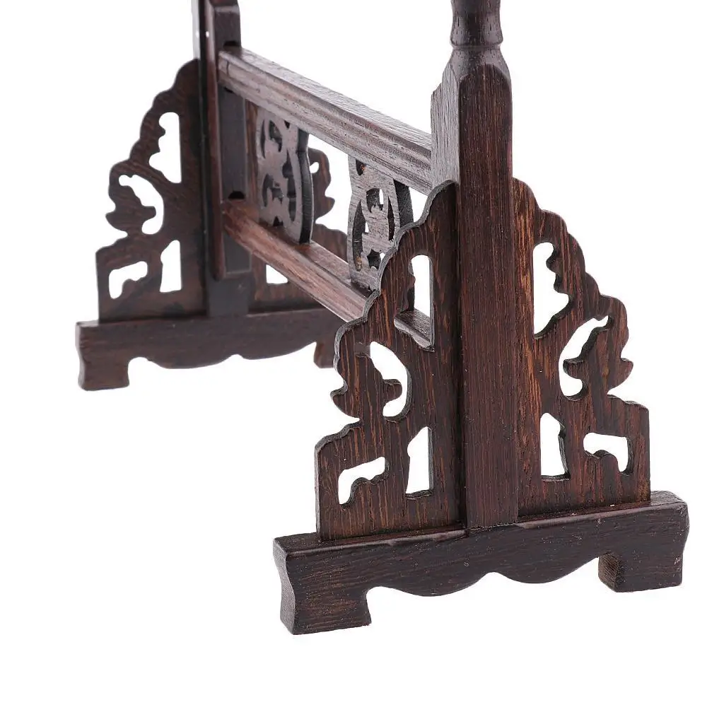 Sumi Drawing Brush Holder Elegant Wooden Tray Pen Rack for Home Desk Decoration and Calligraphy Writing