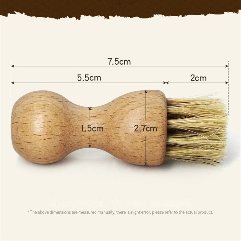 Waxing Brush Easy To Clean Durable Beech Wood Color Household Cleaning Appliances Mini Shoe Brush Easy To Use Strong Flexibility