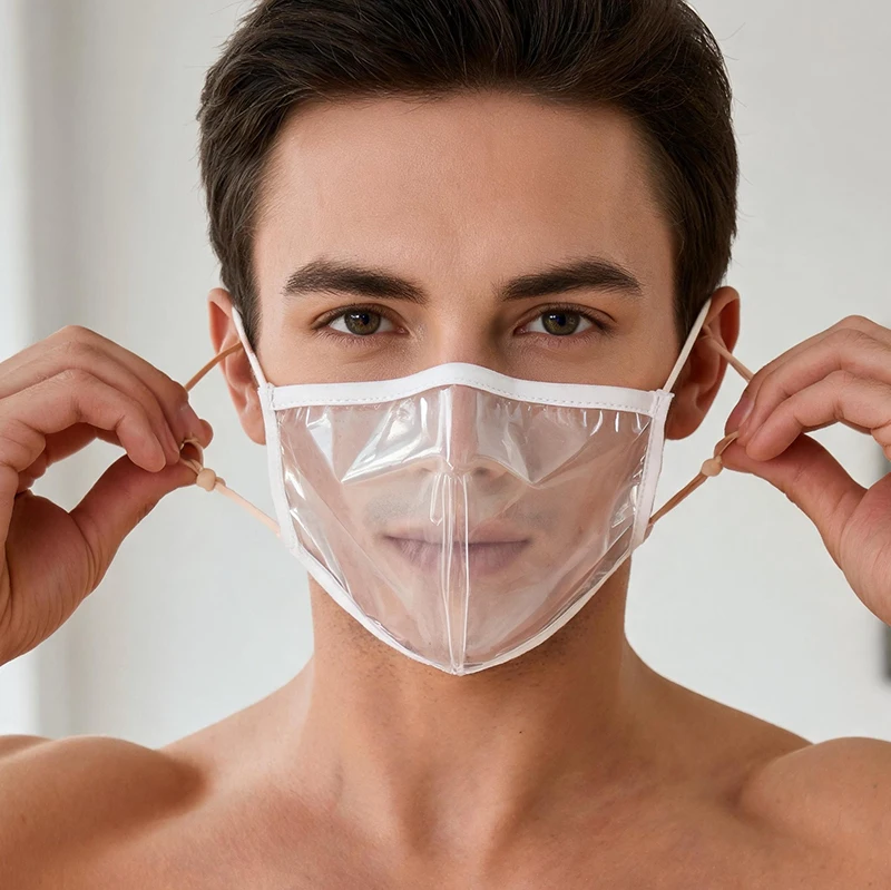 Picture 6: Man Woman Outdoor Waterproof Transparent Mask PVC Material Hollow Out Mask Decoration Fashion Style Cosplay Tools Unisex Cloth
