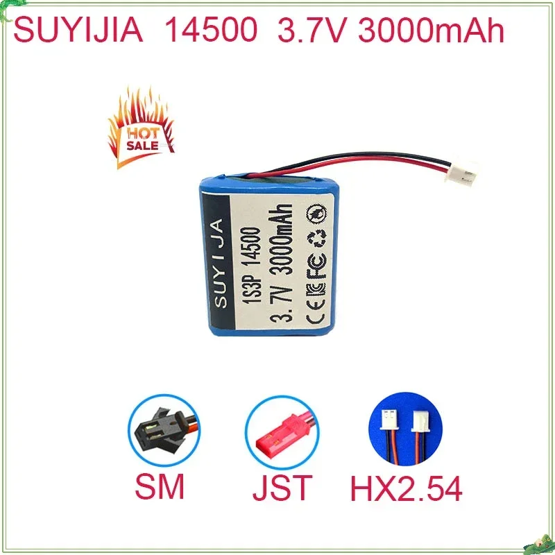 2024 New 14500 1S3P 3.7V 3000mAh with BMS Lithium Ion Battery for Toy Remote Control Cars Singing Machines Radios Small Speakers