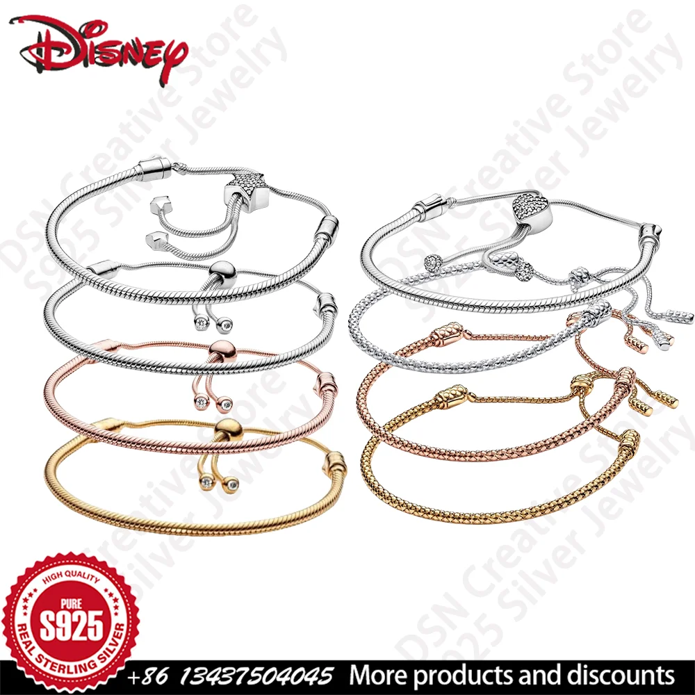 

S925 Silver Classic Retractable Chain Snake Bone Chain, Exquisite And Fashionable, Fit Diy With Charm Beads Women's Bracelet