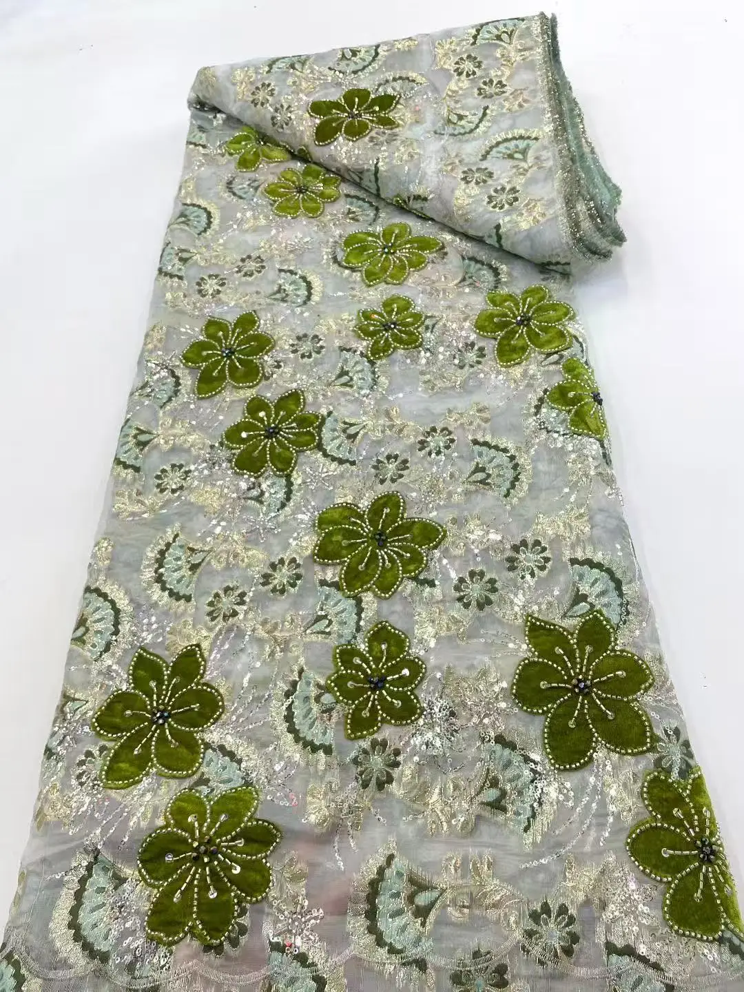 

Африканская кружевная ткань для жениха с бисером, высокое качество, французская сетчатая кружевная ткань с блестками, нигерийская кружевная ткань для шитья свадебного платья