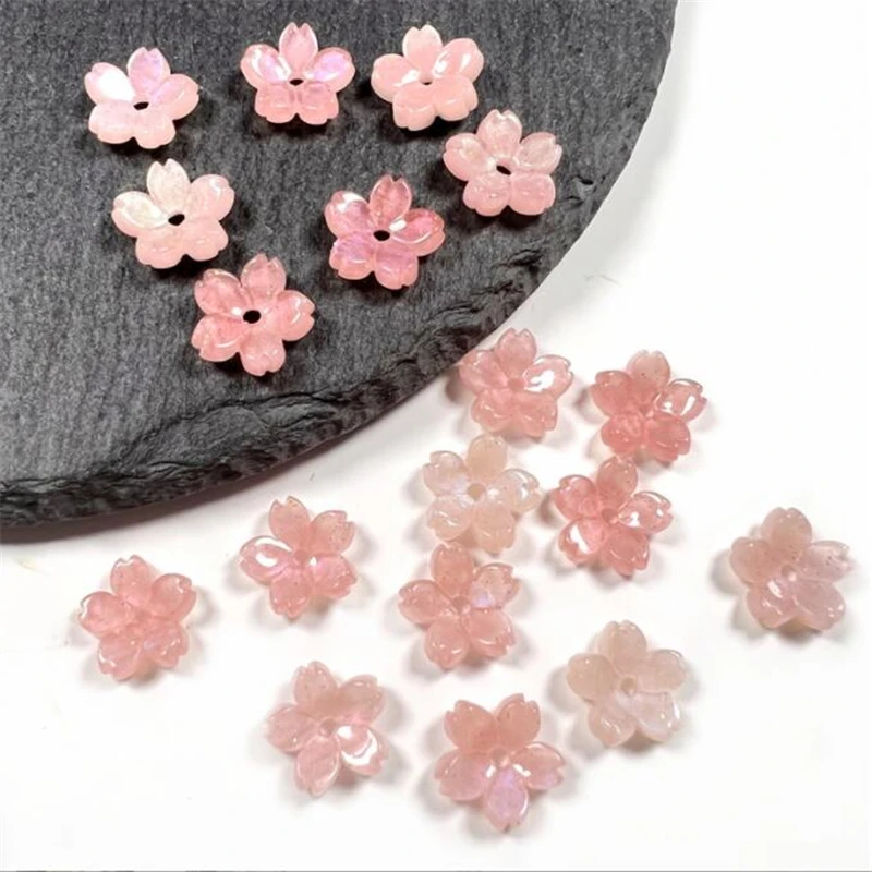 

20pcs new resin torus Imitation shell acetic acid flower beads caps connectors for diy earrings hair jewelry making accessories