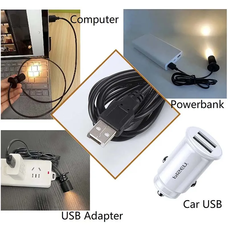 3W DC5V Mini LED USB Spotlight Ceiling Downlight Jewelry with Switch Interface Display Cabinet Interior Rotatable Angle LED Lamp