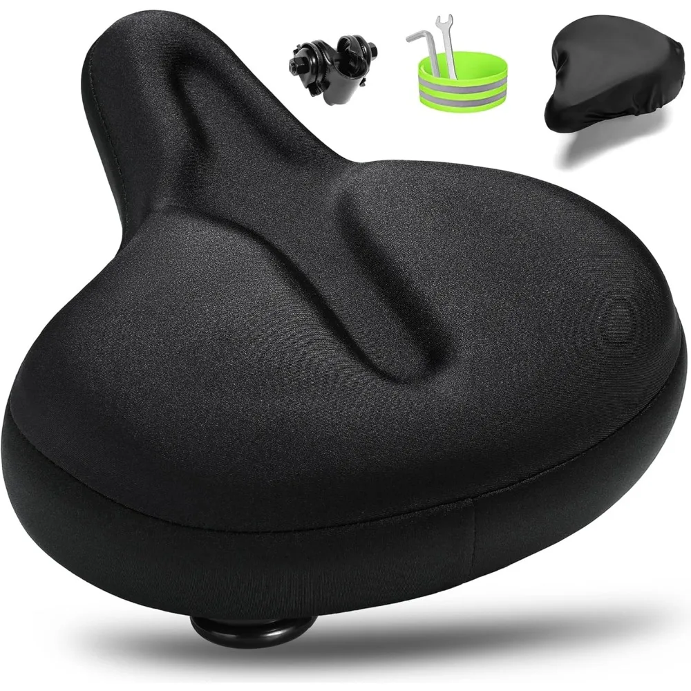 

Oversized Bike Seat for Men & Women, Comfortable Gel Padded, Extra Wide Bicycle Seat Cushion Comfort, Replacement Saddle for Pel