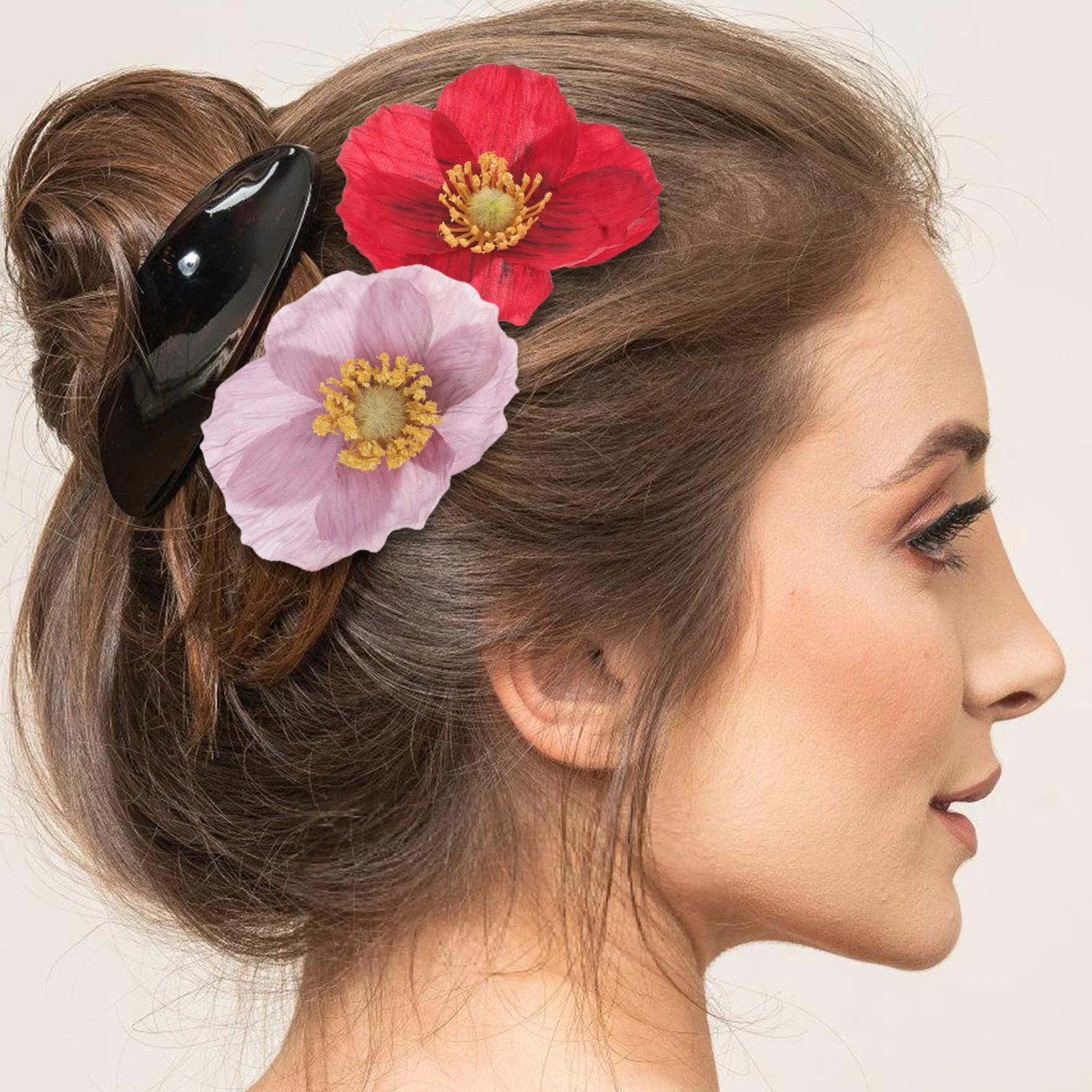 

6 Pcs Flower Hairpin Elegant Headwear Cute Barrettes Fine Floral Fabric Women
