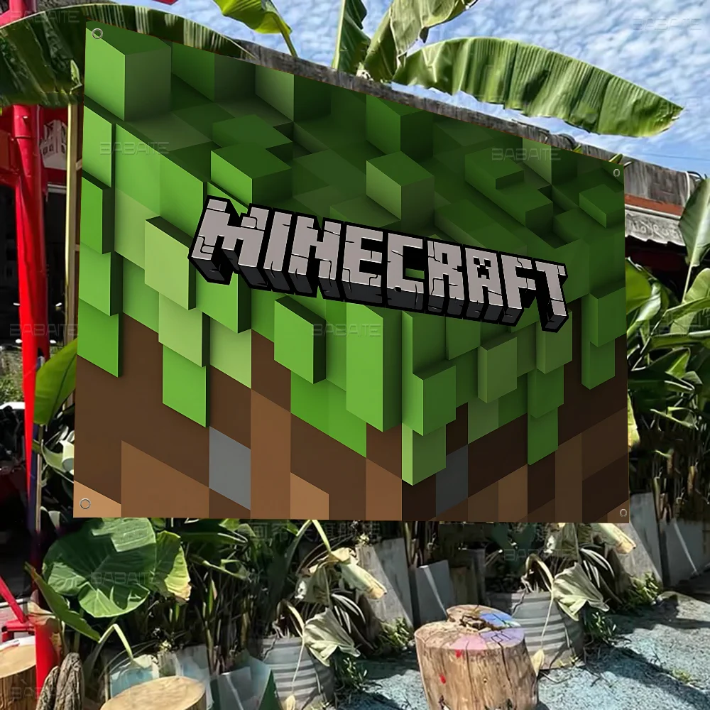 Jogo popular M-Minecraft-T Bandeiras retrô Múltipla escolha Living Studio Booth Decoração de interiores Banner