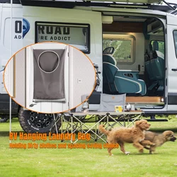 Zip-Lock Caravans Behind Door Hanging Laundry Bag Interior Storage With 2 Hooks For Campervans Trailers Caravans RV Accessories