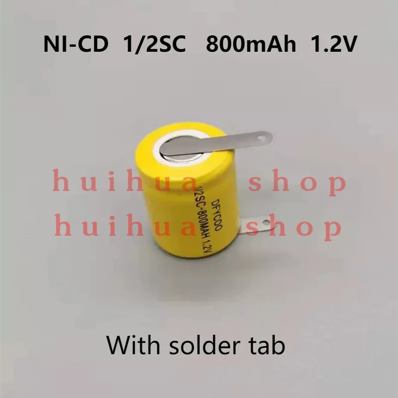 For 2Pcs/Lot 1.2V 1/2SC 800Mah Ni-cd Rechargeable Battery