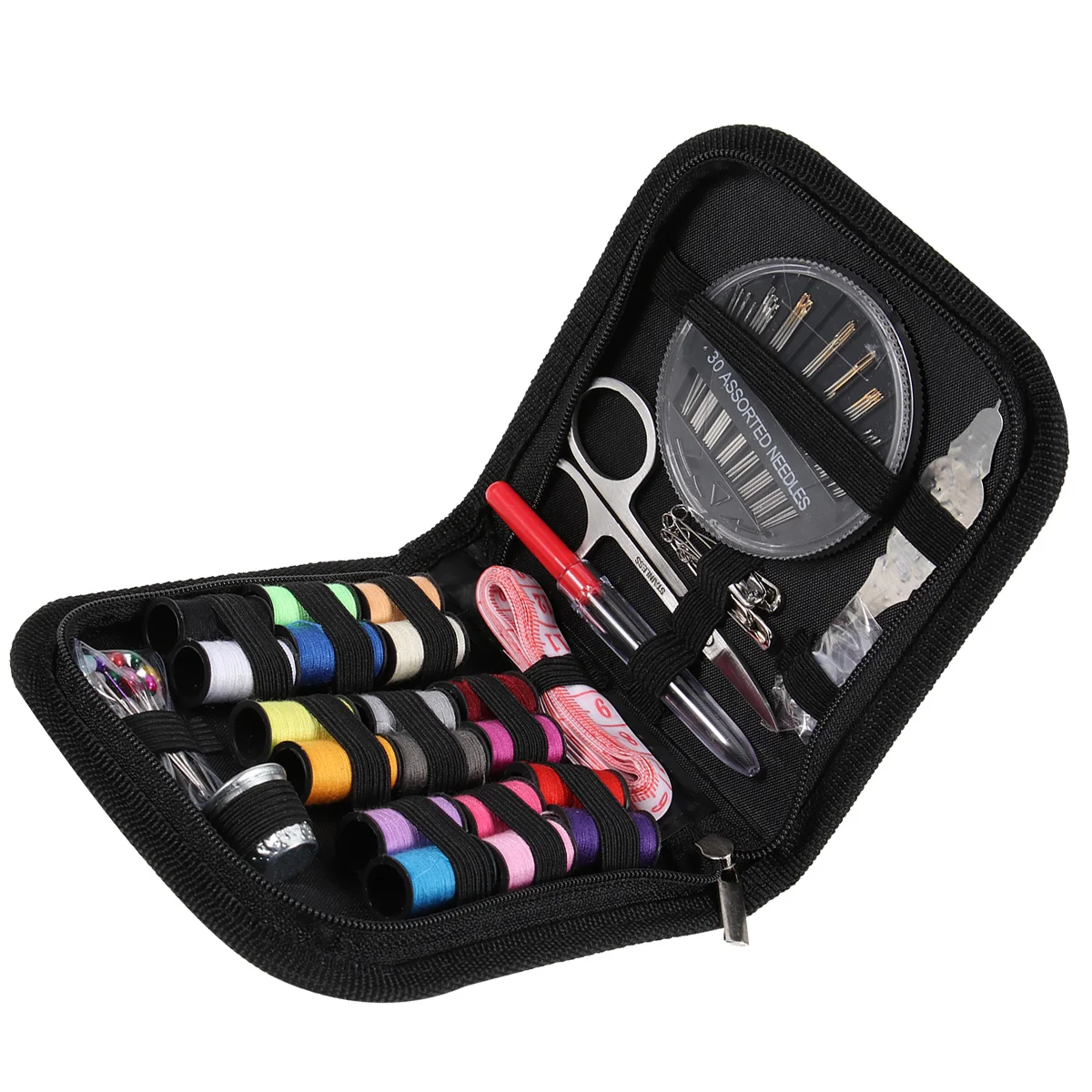 

58Pcs Travel Sewing Kit Needles Thread Scissors Set Blue Zipper Pouch Organized Sewing Tools for Home Or Travel Use