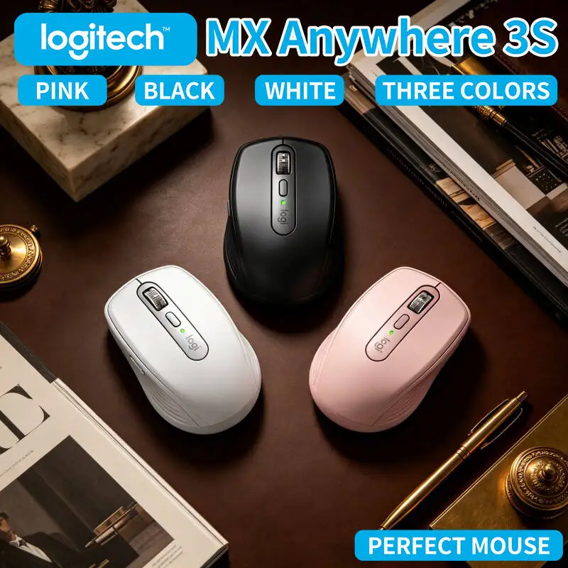 Travel MX Anywhere 3S - 8K DPI, Hyper-Scroll, Multi-OS Support, USB-C Quick Charge for Cross-City Business Trip