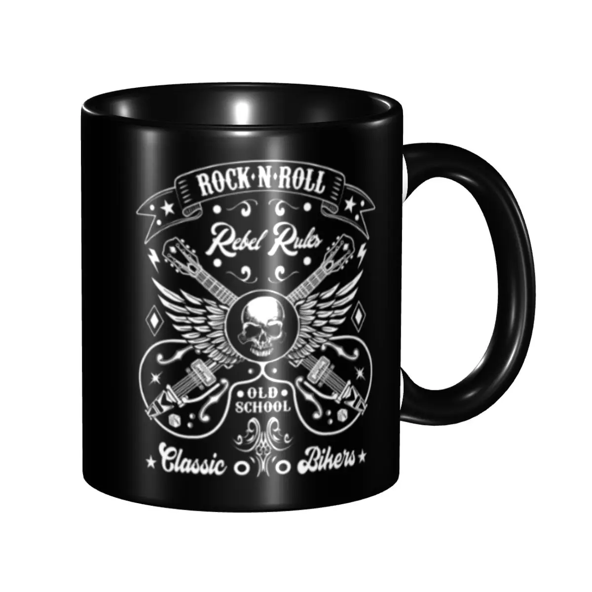 

Custom Rock Skull Rockabilly Bikers Rockers Coffee Mugs DIY Ceramic Milk Tea Cups