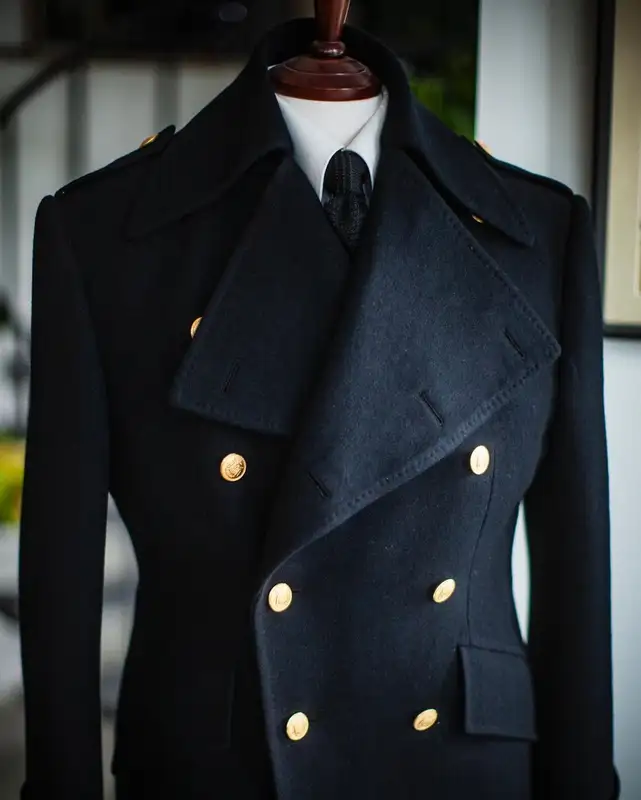 Men Long Coat Overcoat Double Breasted Woolen Blend Gentlemen Blazer Winter Warm Business Causal Daily Tailored - Image 5