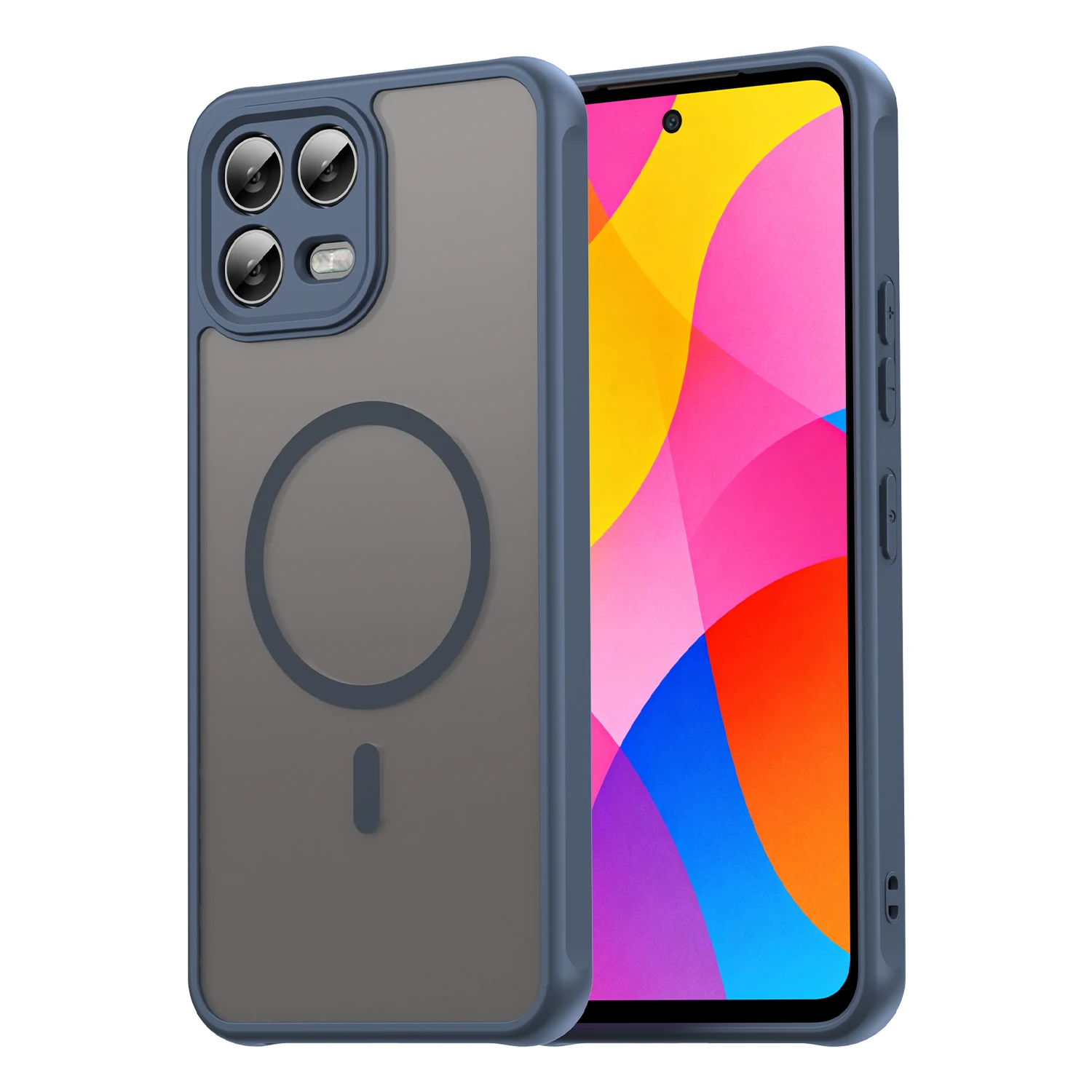 Para T-Moble REVVL 8 Pro funda de teléfono, funda de teléfono magnética esmerilada con diseño colorido para T Phone 3 Pro funda negra
