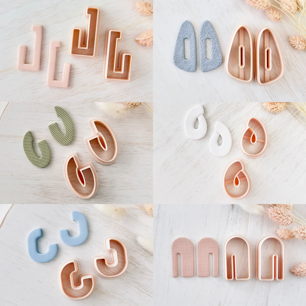 2Pcs/Set Symmetric Mirror Shape Polymer Clay Earring Cutter, Dangle Style Cutter, Abstract shape clay cutter, Long Clay Cutter