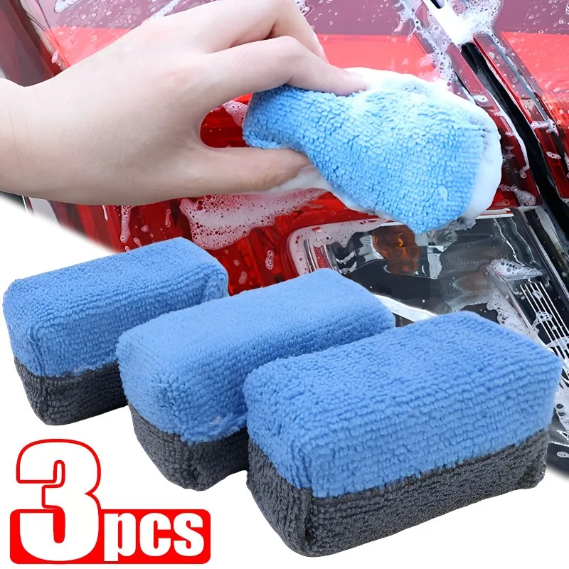 

Car Detailing Waxing Crystallization Sponge Car Wash Cleaning Absorbent Wipe Microfiber Hand Wax Polishing Detail Pad Applicator