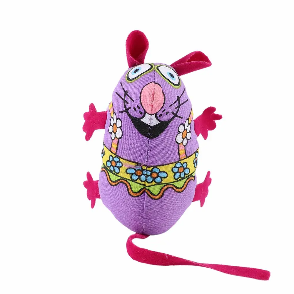 Randomly Color Fashion Colorful Canvas Stuffed Toys with Cat Mint Pet Toys Chew Biting Toys Catnip Cat Mouse Toys