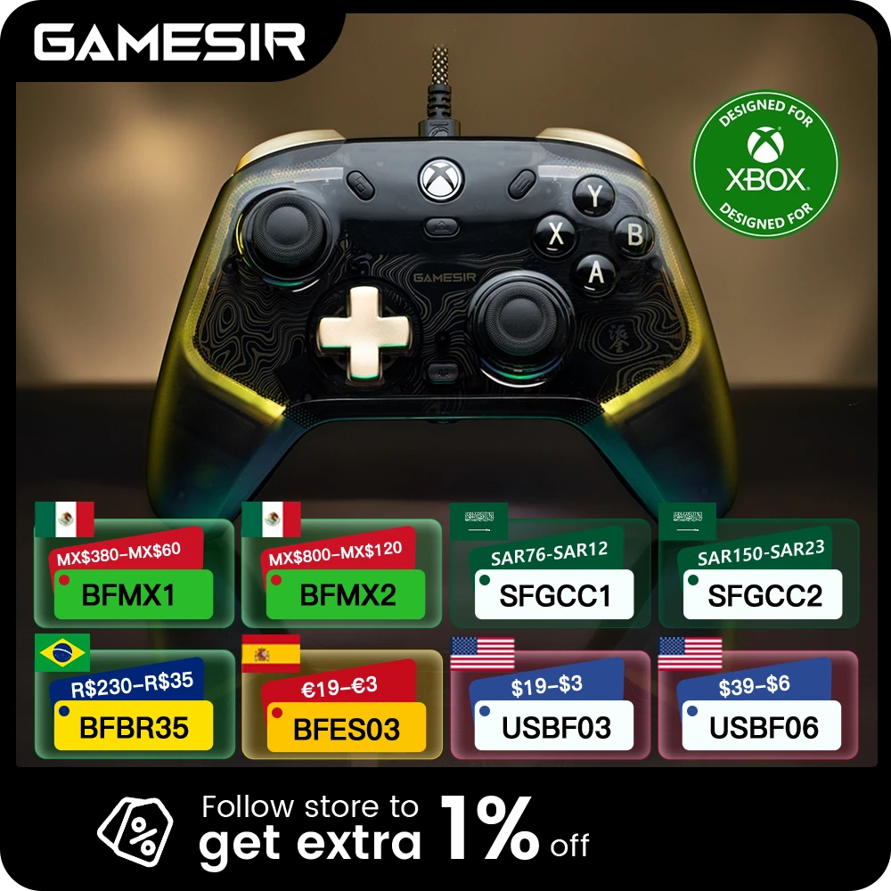 GameSir Kaleid Flux Xbox Controller Gaming Gamepad for Xbox Series X, Xbox Series S, Xbox One console, Hall Effect PC Joystick