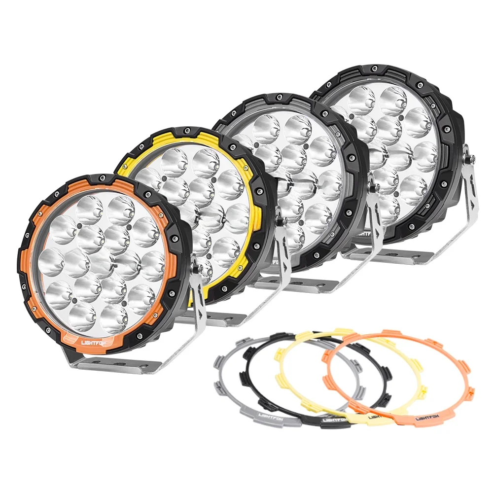 LIGHTFOX 7 Inch Offroad 4x4 Spot Light Round 7'' Led Driving Lights LED Work Light Lamp For 4x4 Car Motorcycle SUV ATV Truck