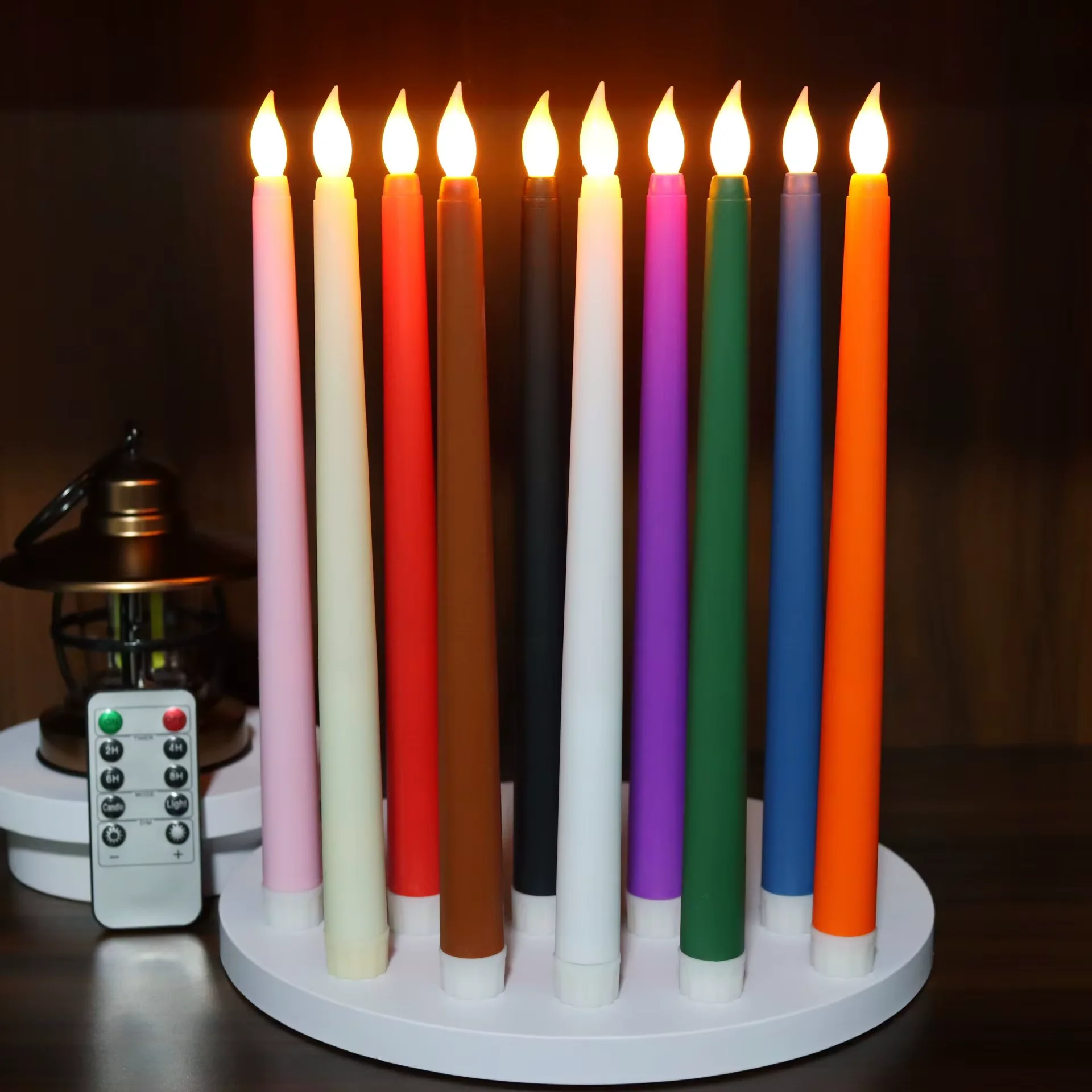 LEDキャンドル 6個セット 炎なしテーパーキャンドル 電池式キャンドル ディナーキャンドルライト 結婚式センターピース用