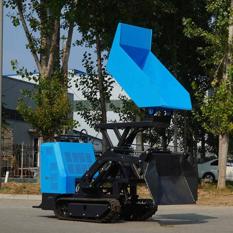 Portable Mini Tracked Dumper 300kg Small Crawler Hydraulic Dump Cart For Fertilizer Transportation