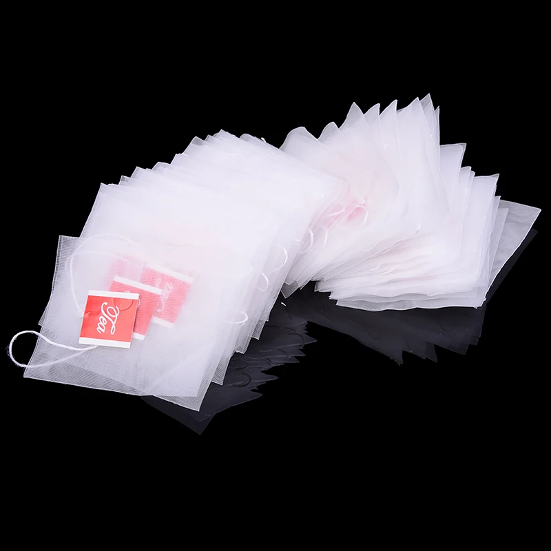 100 Bolsas de Filtro de Té Vacías de Nailon, Desechables, para Infusión de Hierbas y Especias, Bolsa para Preparar Té