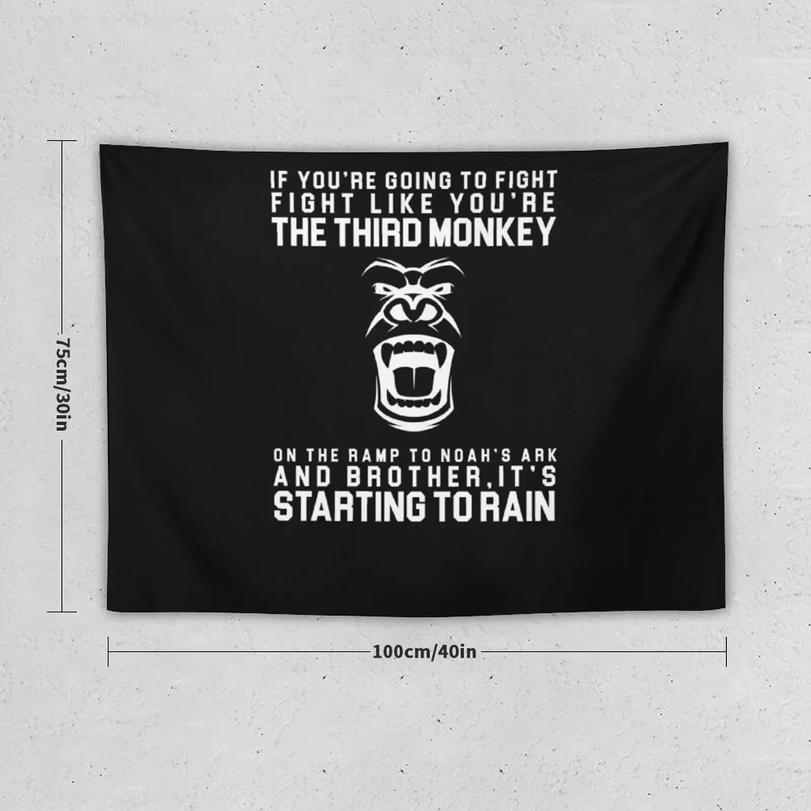 Fight Like The Third Monkey On Noah's Ark V5 Tapestry Living Room Decoration Home Decoration Accessories Tapestry