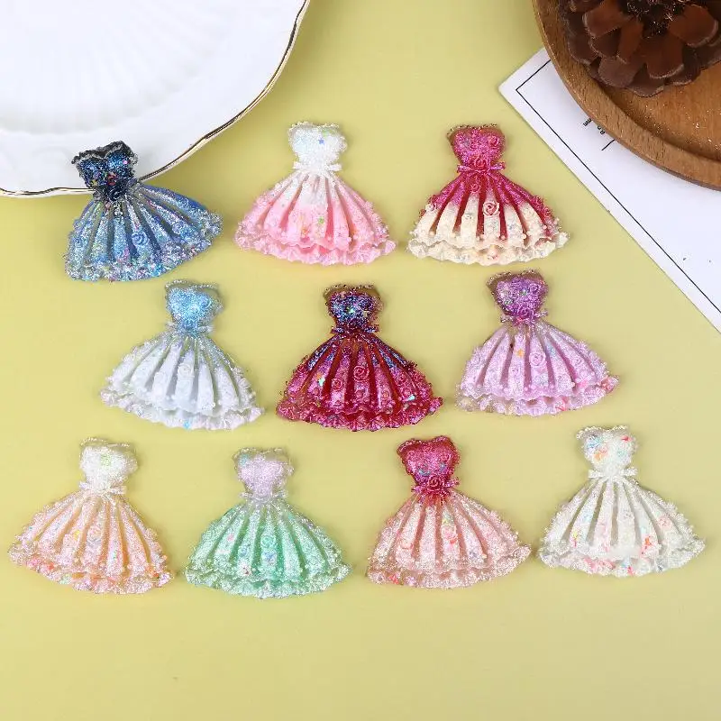 New 5/10Pcs Luminous Resin Tiny Dress Charms Non-porous For DIY Pendants/ornaments Craft Clothing/bag Decoration Accessories