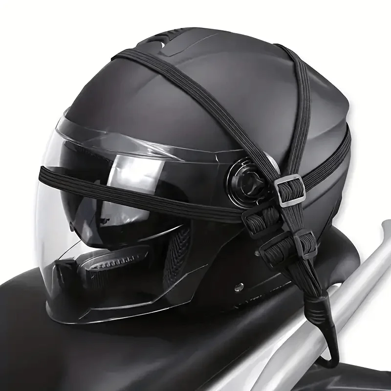 1Pc Versatile Durable Sleek Motorcycle Elastic Helmet Mesh Net with Safety Hook Suitcase Strap for Daily Travel view 5