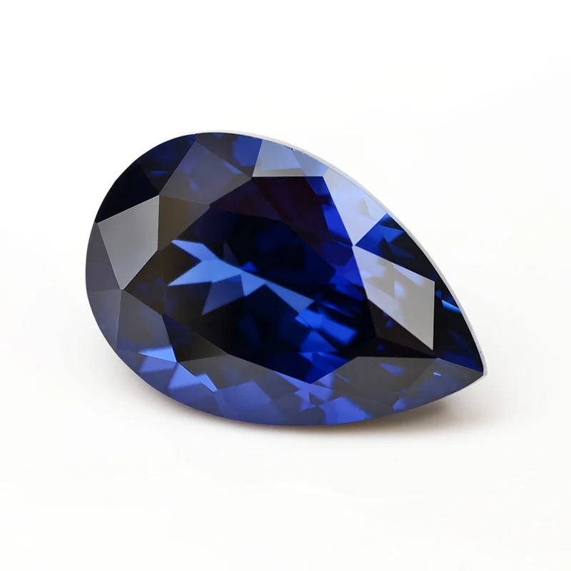 Top Royal Blue Lab Grown Sapphire Loose Gemstone Pear Cut VVS1 Synthetic Sapphire Lab Diamond With AGL Certificate