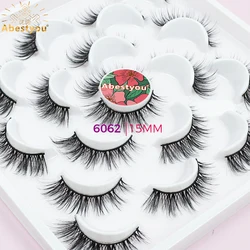 Abestyou 10pairs Pack 3d Faux Short Mink 13mm Manga Lashes Book Natural Look Silk Thin Strip Wispy Lashes Frete Gratis Maquiagem