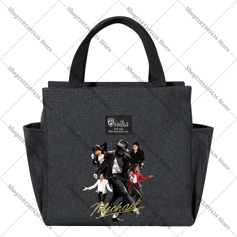 Adult Fashion Print Food Insulation Bag King of Pop MJ Accessories Michael Jackson Lunch Tote Casual Handbags Storage Pouch Gift view 5