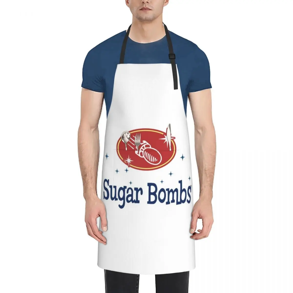 

Sugar Bombs Logo (BlueandRed) Apron Kitchen Accessories 2022 custom women's kitchen Home Supplies waiter Apron