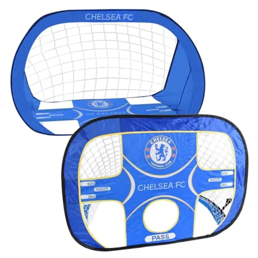 

Portable soccer net for outdoor play and training blue, one size, official Chelsea FC target pop-up soccerball goal for kids ad