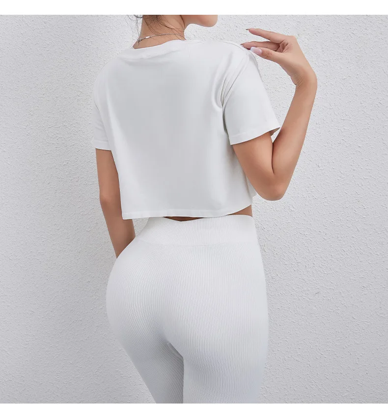 2025 Harajuku Y2K المرأة تانك القمم عادية أنثى الأبيض المحاصيل القمم قصيرة الأكمام فضفاضة بلون تيز سترة الصيف الشارع الشهير