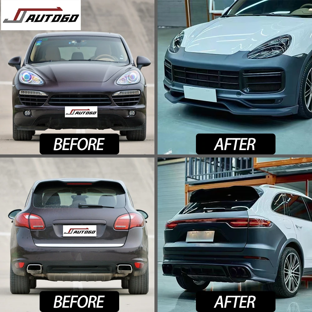 for  Auto Modification Conversion Body Kit For Porsche Cayenne 958.1 2011-2017 Upgrade to 2023 9YA Turbo bumper TKT front Lip