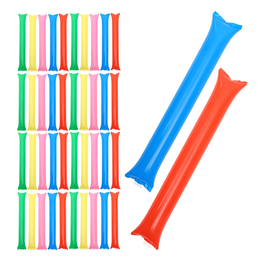 

50pcs Inflatable Thunder Sticks Cheerleading Accessories Lightweight Portable Basketball Game Noisemakers 4th July Props Sports