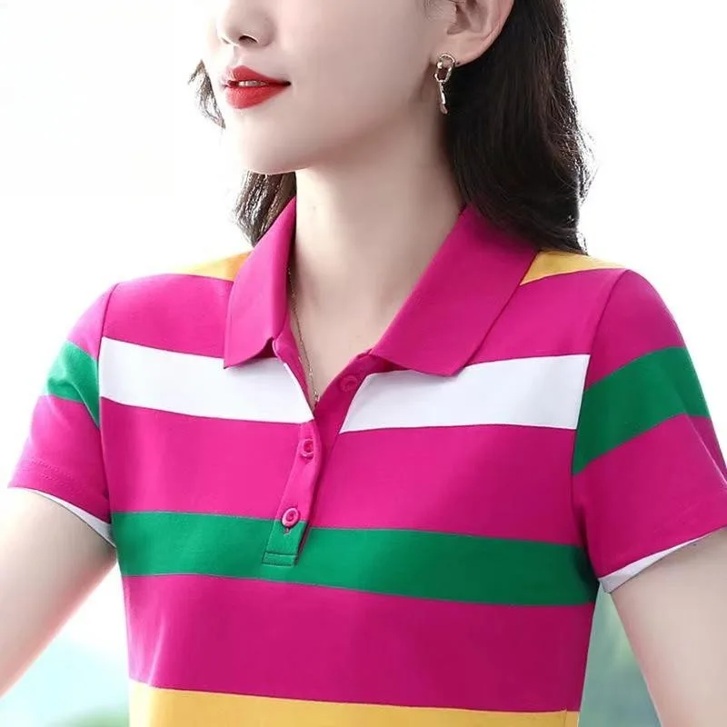 Femmes été hauts bande bouton t-shirts Sexy Vintage à manches courtes 5XL Polo t-shirts ample décontracté Befree Boho t-shirts grande taille